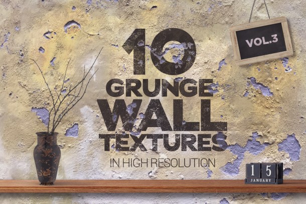 1 Grunge Wall Textures Vol 3 x10 (2340)